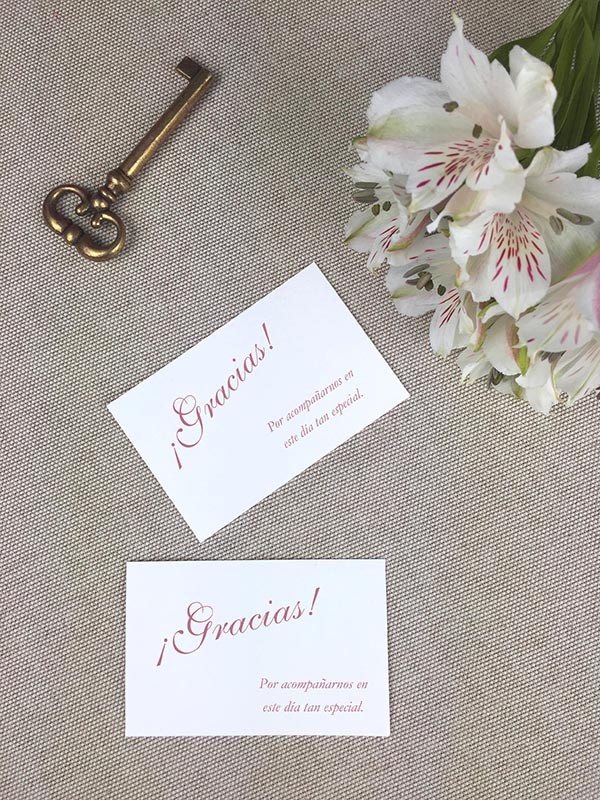 Tarjeta agradecimiento rayas