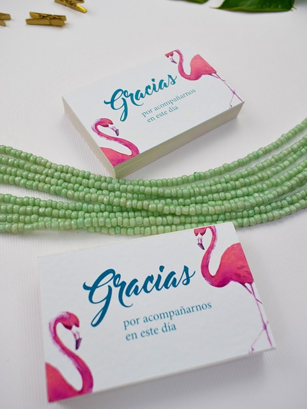 Tarjeta agradecimiento flamencos