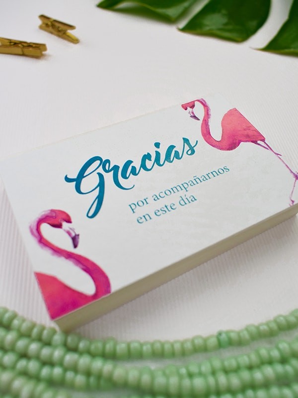 Tarjeta agradecimiento flamencos