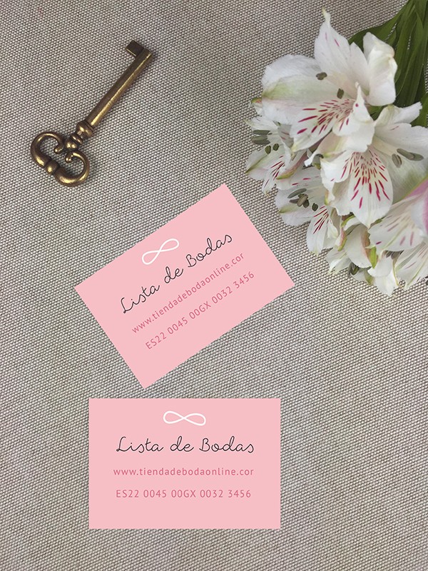 Tarjeta lista de boda infinito