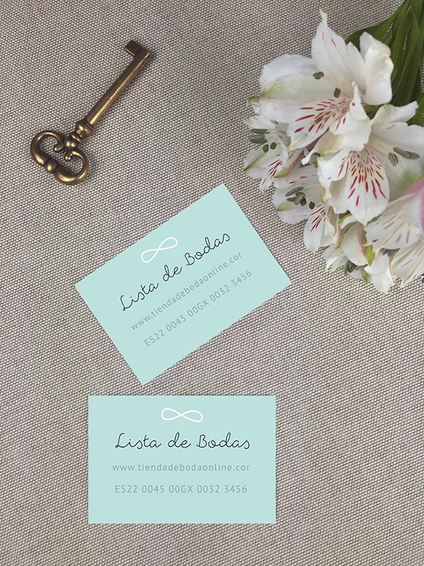 Tarjeta lista de boda infinito