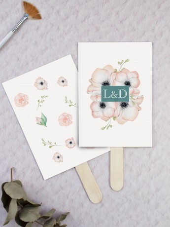 Paipai boda acuarela anémonas