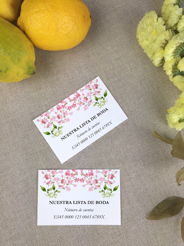 Tarjeta lista de boda acuarela alhelí