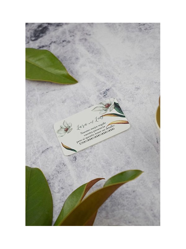 Tarjeta lista de boda magnolia