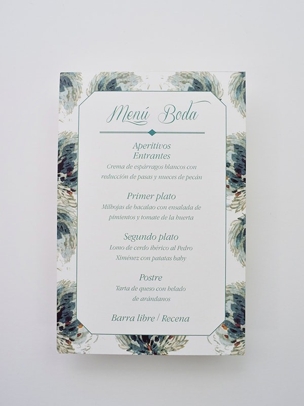 Menú boda dandelion