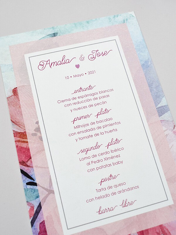 Menú boda primavera