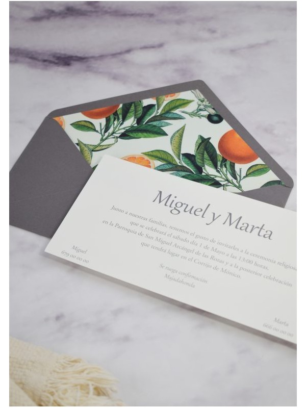 Invitación americana naranjas