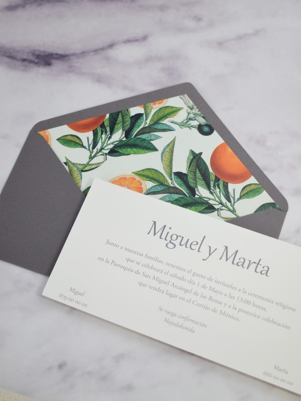 Invitación americana naranjas