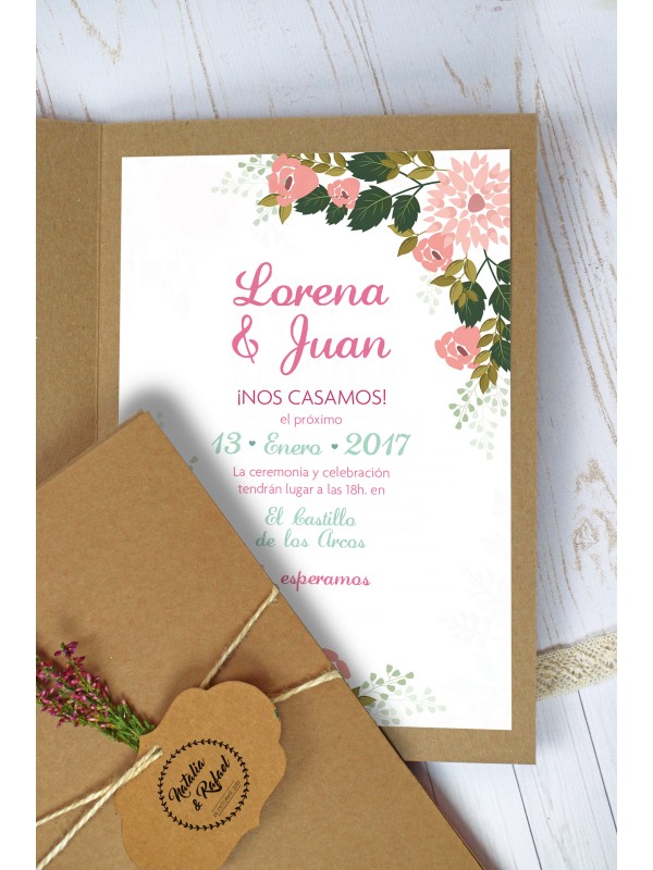 Carpeta kraft rosas