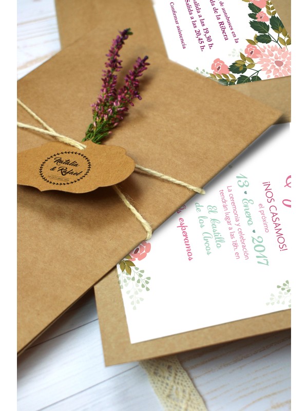 Carpeta kraft rosas