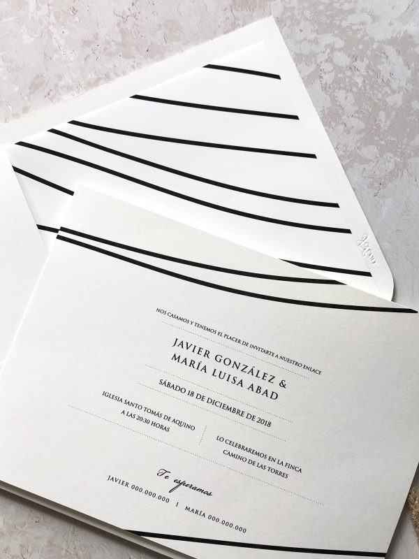 Invitación tarjetón cintas