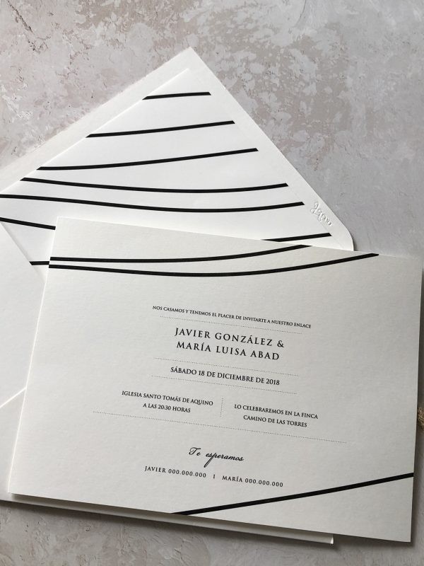 Invitación tarjetón cintas