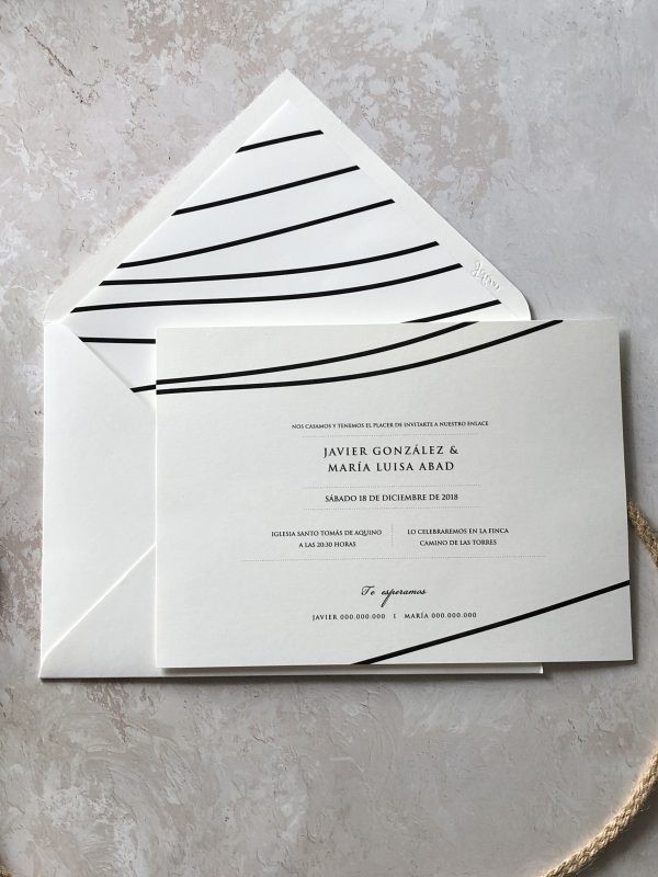 Invitación tarjetón cintas