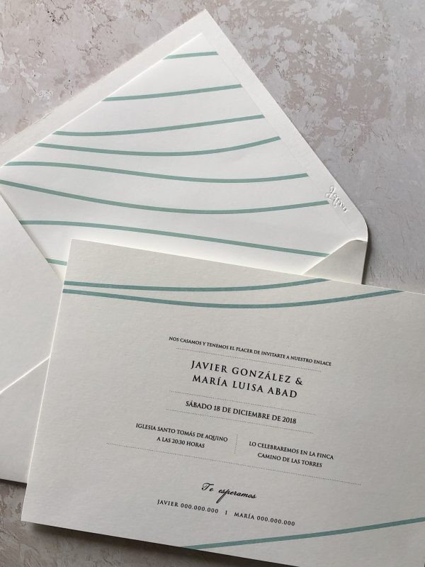 Invitación tarjetón cintas