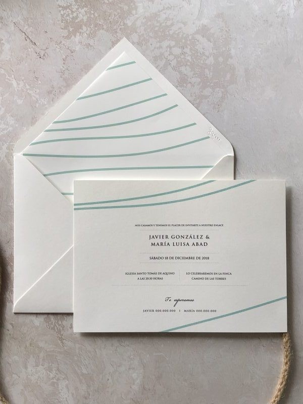 Invitación tarjetón cintas