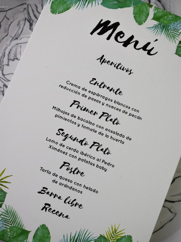 Menú boda indico