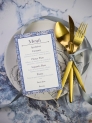 Menú boda azulejo