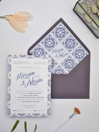 Invitación tarjetón azulejo...