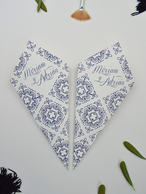 Conos de boda azulejo francés