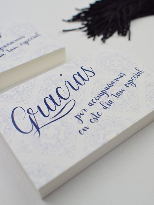 Tarjeta agradecimiento azulejo francés