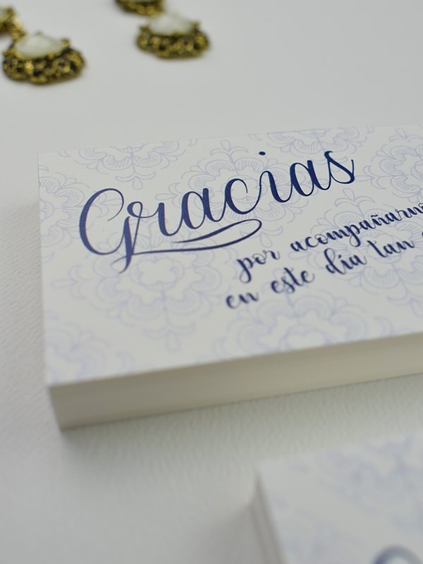 Tarjeta agradecimiento azulejo francés