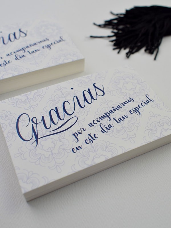 Tarjeta agradecimiento azulejo francés