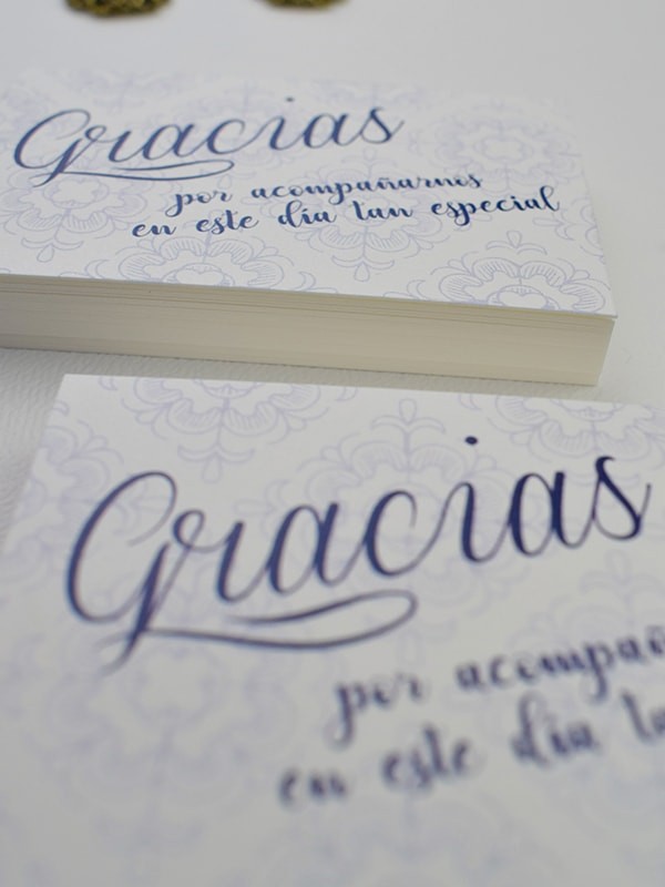 Tarjeta agradecimiento azulejo francés