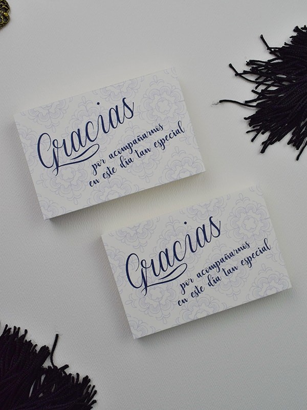 Tarjeta agradecimiento azulejo francés