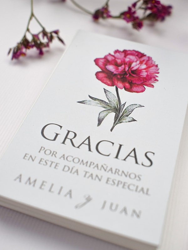 Tarjeta agradecimiento botanic