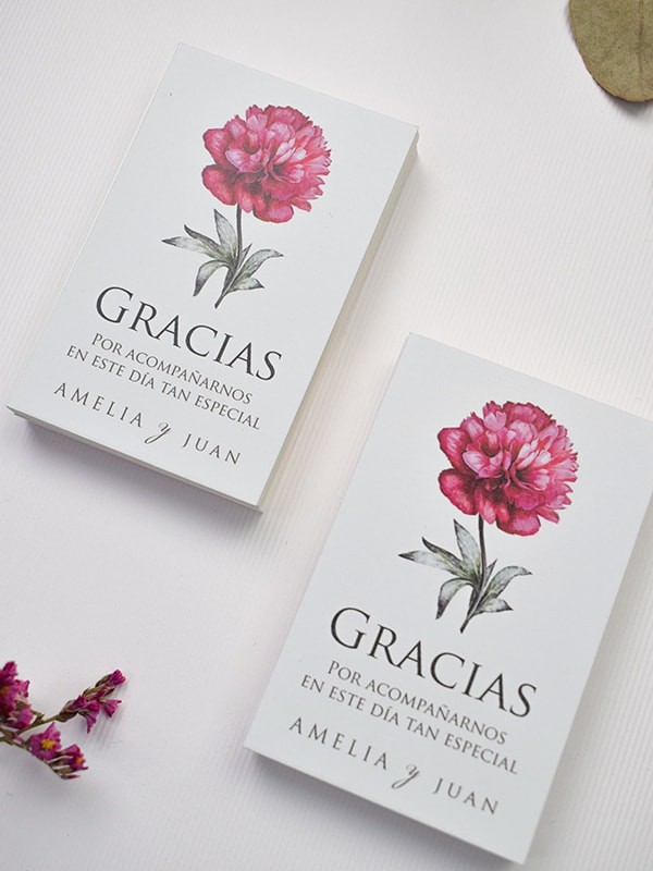 Tarjeta agradecimiento botanic