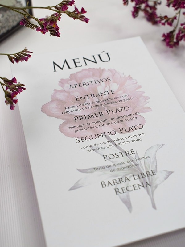 Menú boda botanic