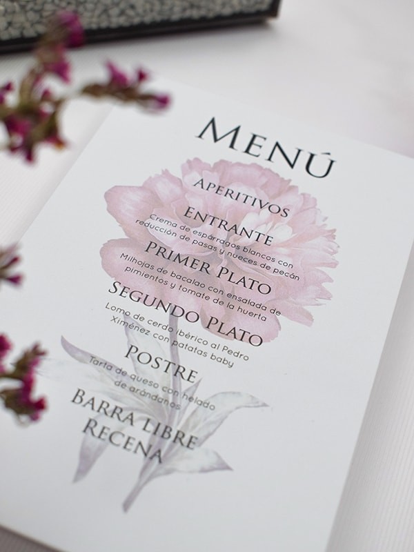Menú boda botanic