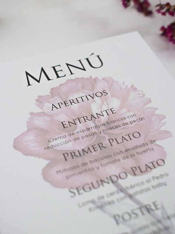 Menú boda botanic