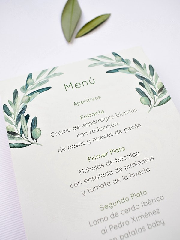 Menú boda ólea