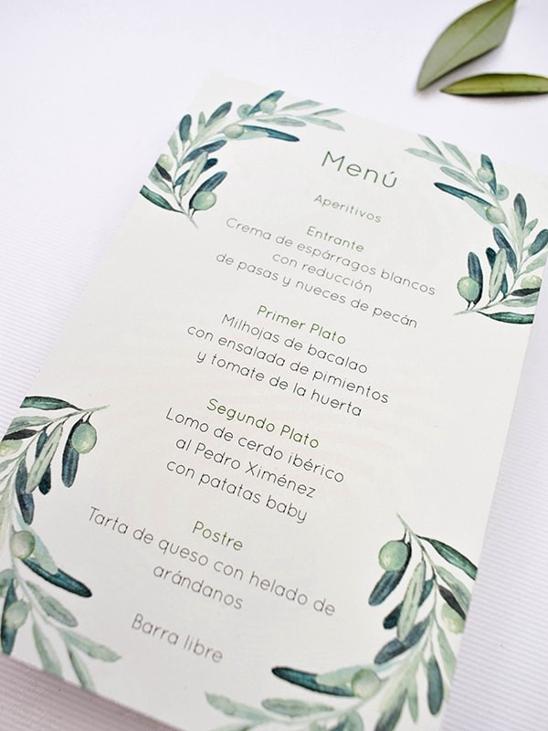 Menú boda ólea