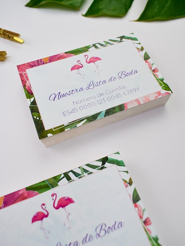 Tarjeta lista de boda flamencos