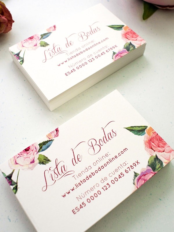 Tarjeta lista de boda rosa inglesa