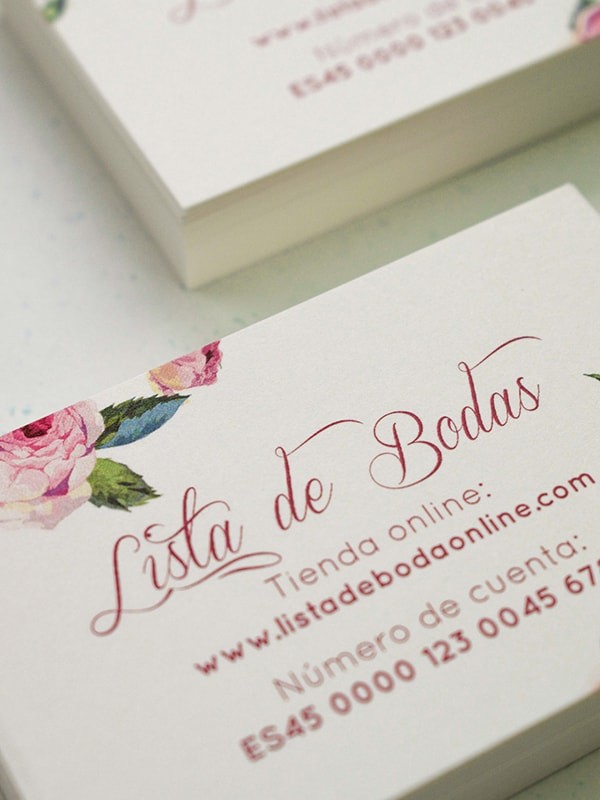 Tarjeta lista de boda rosa inglesa