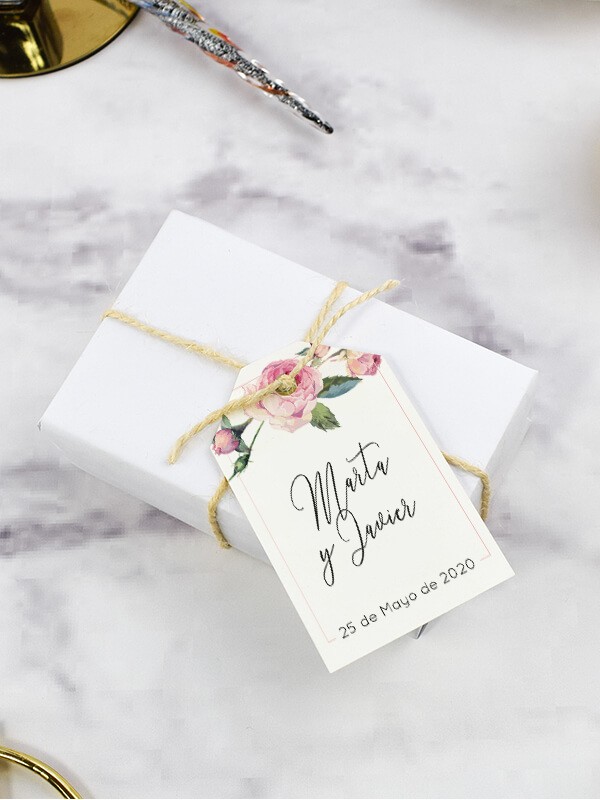 Etiquetas rosa inglesa