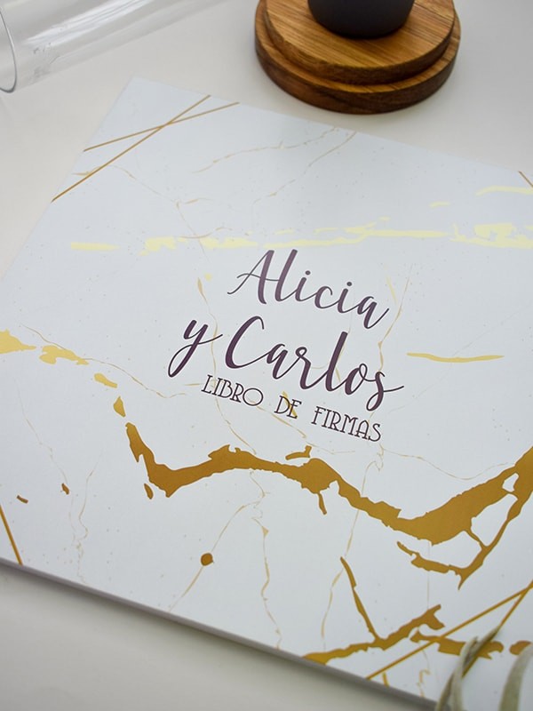 Libro firmas mármol