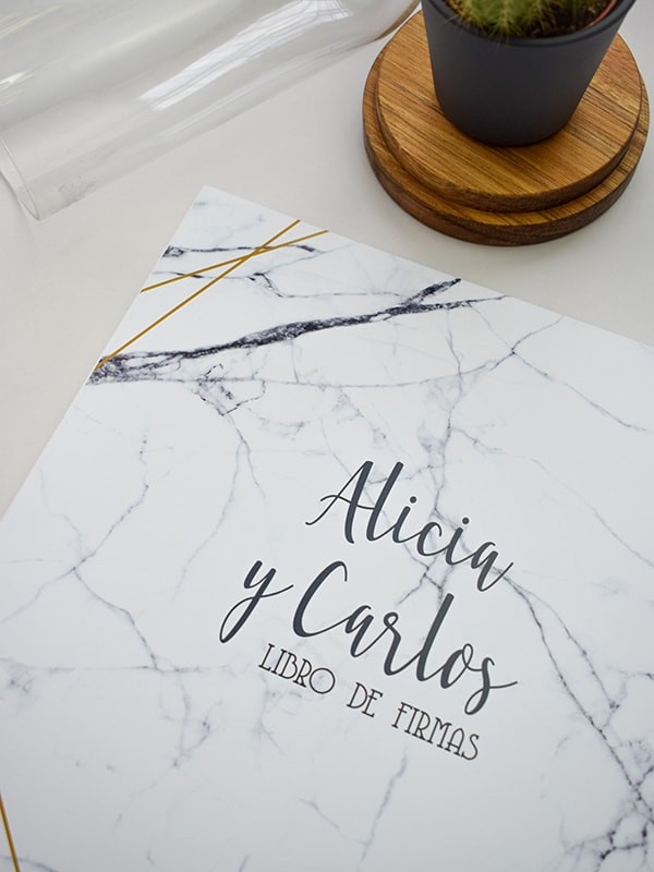 Libro firmas mármol