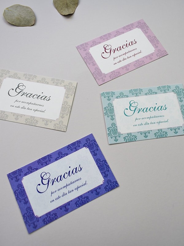 Tarjeta lista de boda damasco