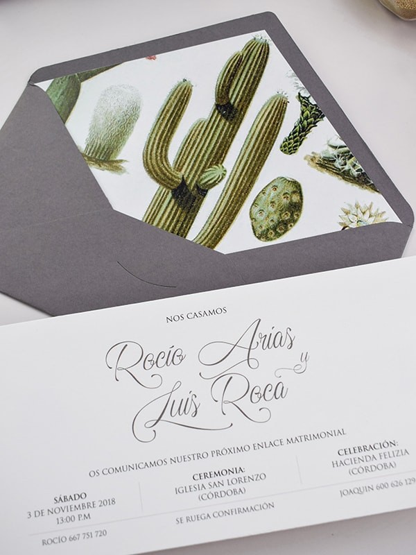 Invitación americana cactus botanic