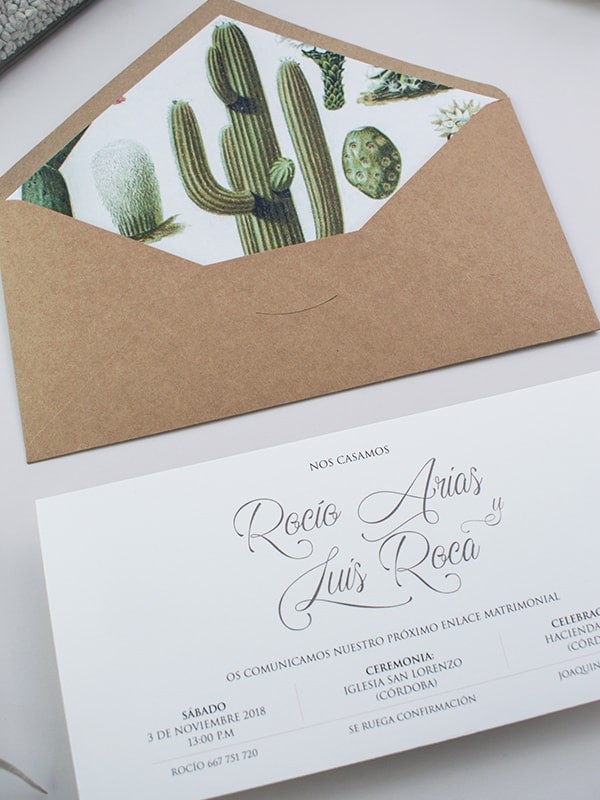 Invitación americana cactus botanic
