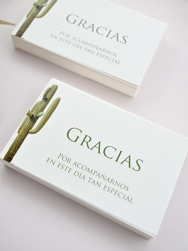 Tarjeta agradecimiento cactus botanic