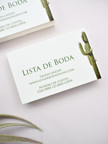 Tarjeta lista de boda...