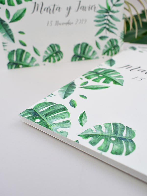 Carteles boda hojas
