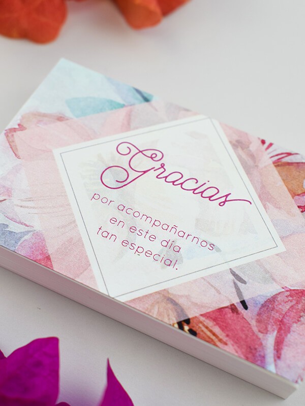 Tarjeta agradecimiento primavera