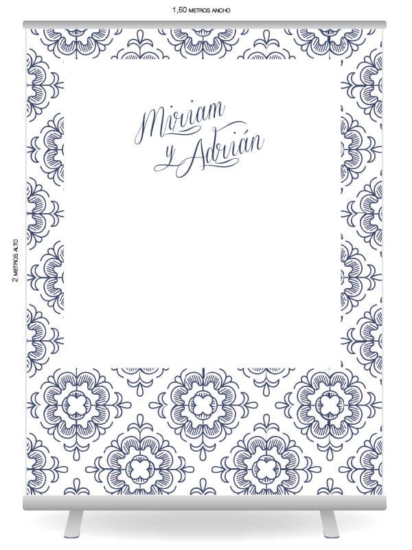 Photocall boda azulejos francés