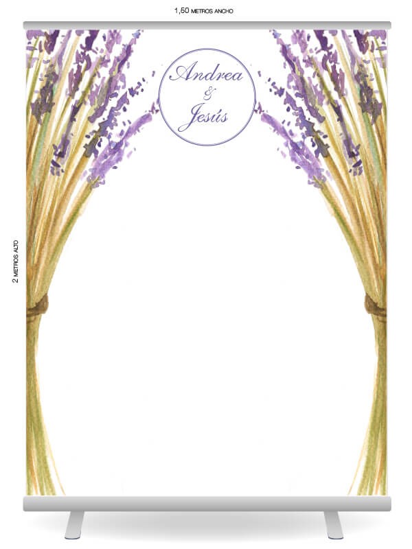 Photocall boda lavanda
